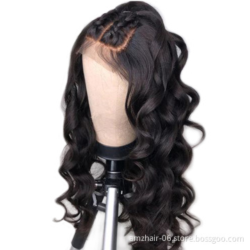 Raw Brazilian Cuticle Aligned Virgin Human Hair Pre Plucked Full HD Swiss 4x4 5x5 Lace Closure Body Wave Wig Lace Frontal Wig